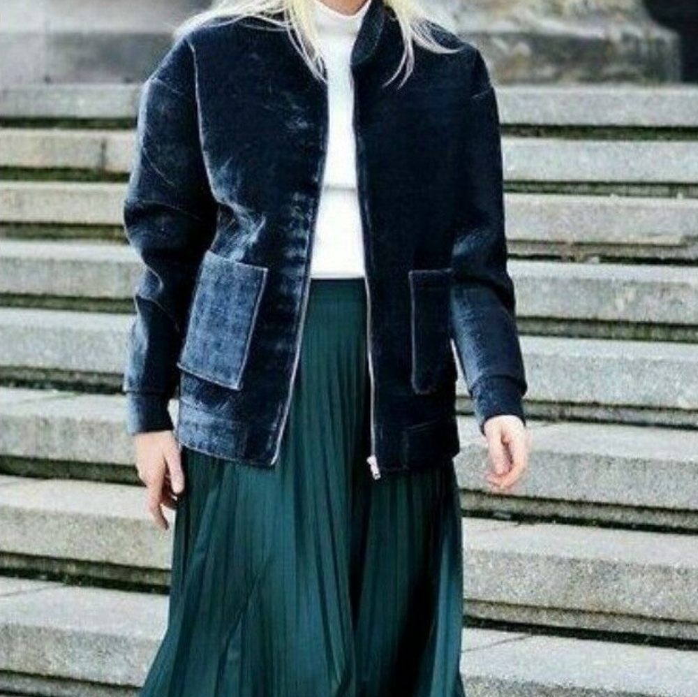 Zara Velvet Bomber jacket